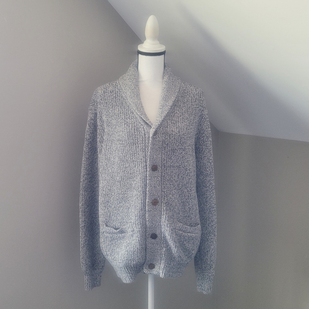 Faherty Merled Cotton Cashmere Cardigan